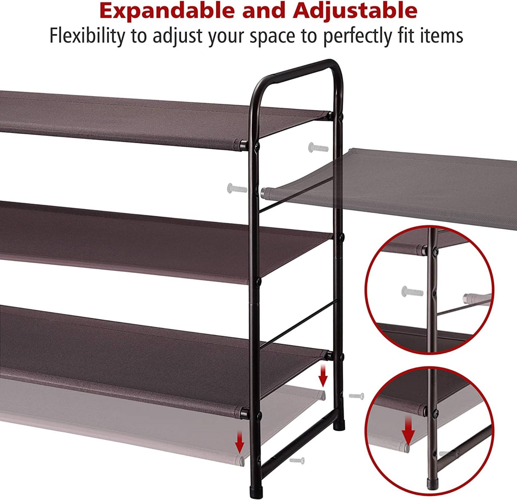 NEX™ Oumilen Bronze 3-Tier Stackable Shoe Rack